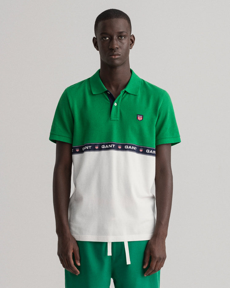 Męska zielona polo regular fit z logo