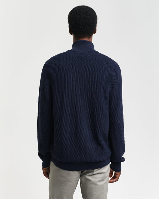 Sweter rozpinany męski z zamkiem regular fit granatowy