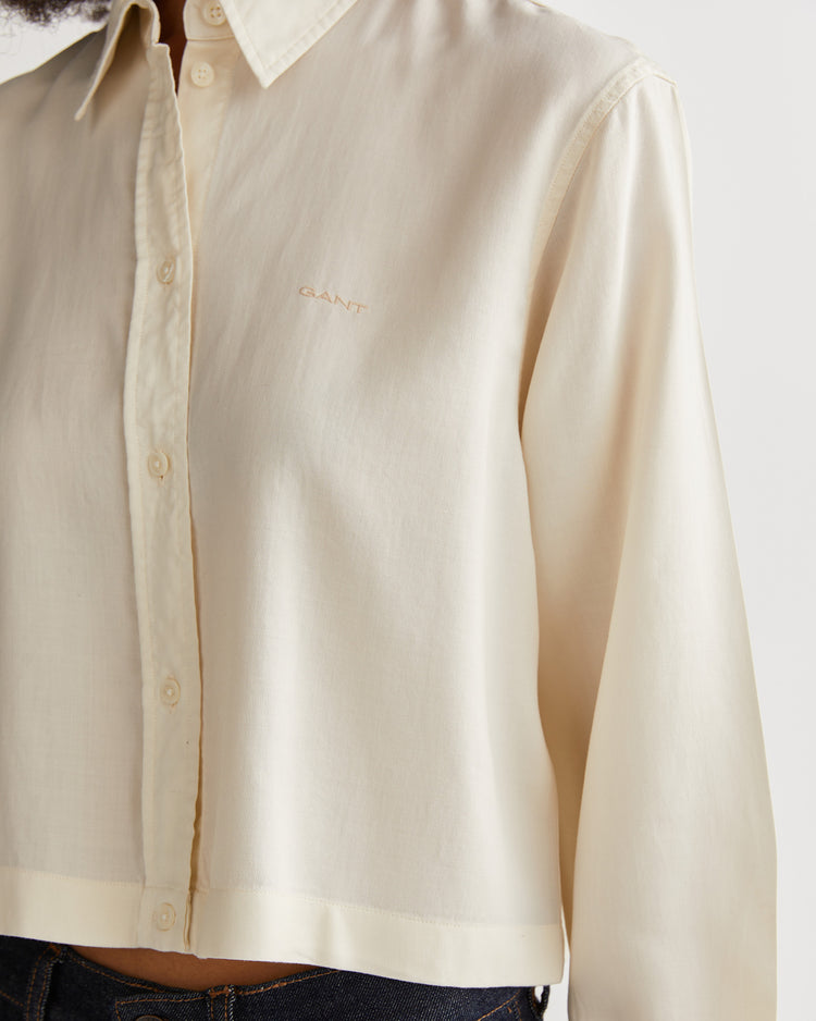 Koszula damska długi rękaw kremowa