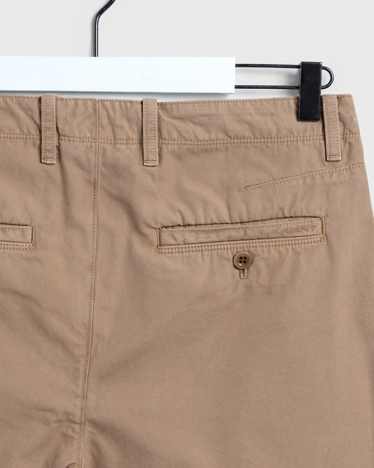 Bawełniane spodnie męskie slim fit beżowe