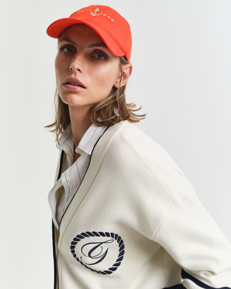 Sweter damski w paski z dekoltem V z długim rękawem relaxed fit