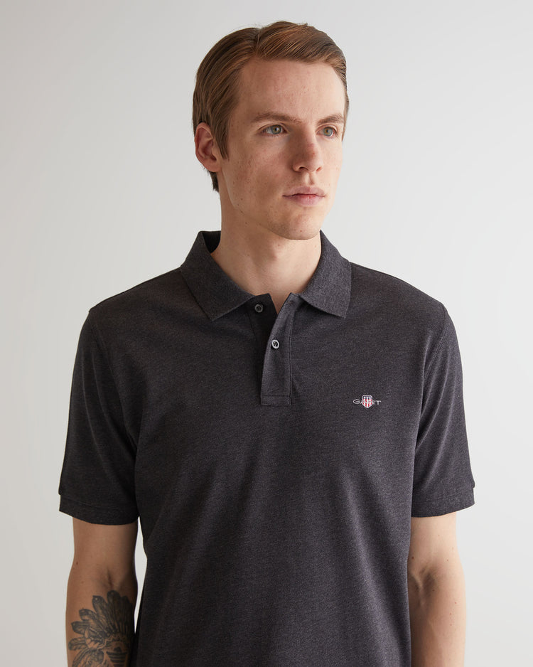 Koszulka polo męska regular fit szara