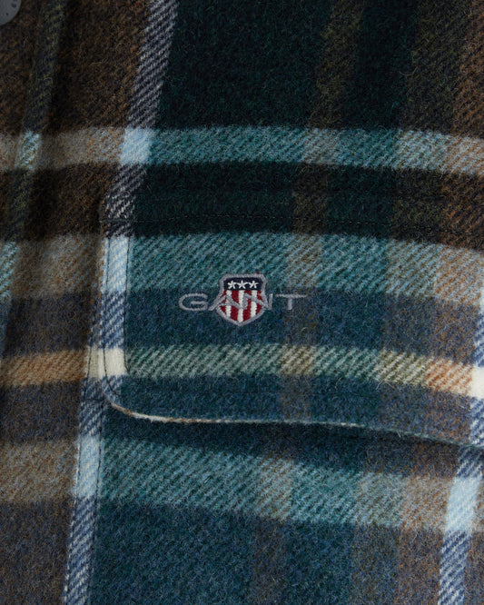 Wełniana kraciasta kurtka