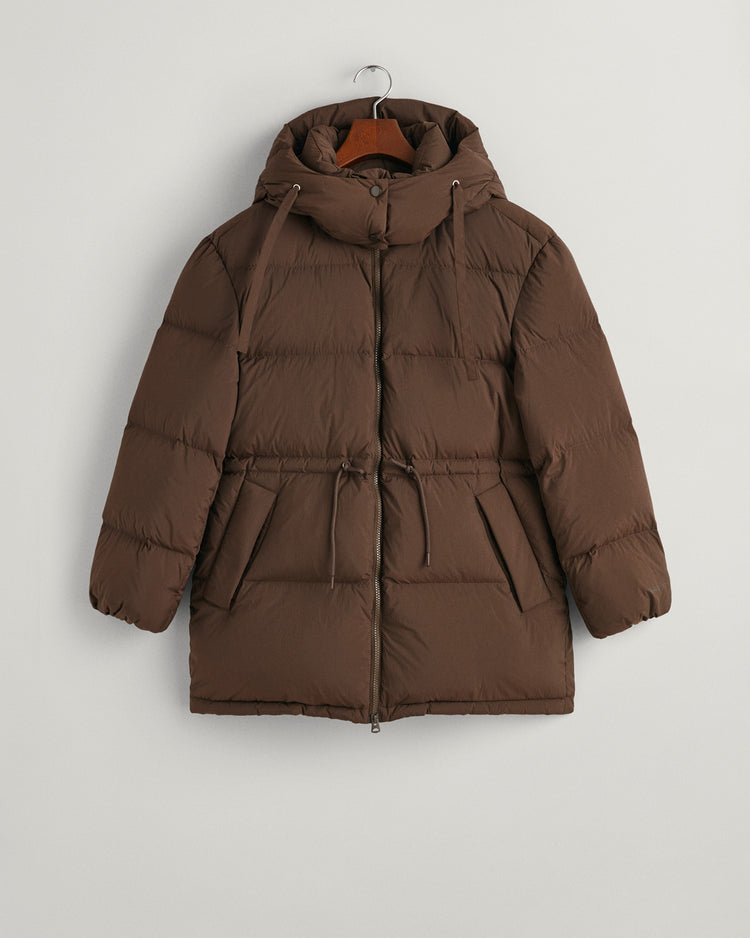 Kurtka damska ze stójką z długim rękawem relaxed fit brązowa