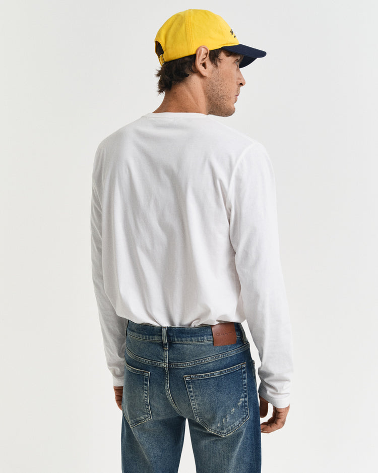 Koszulka męska z długim rękawem z okrągłym dekoltem regular fit