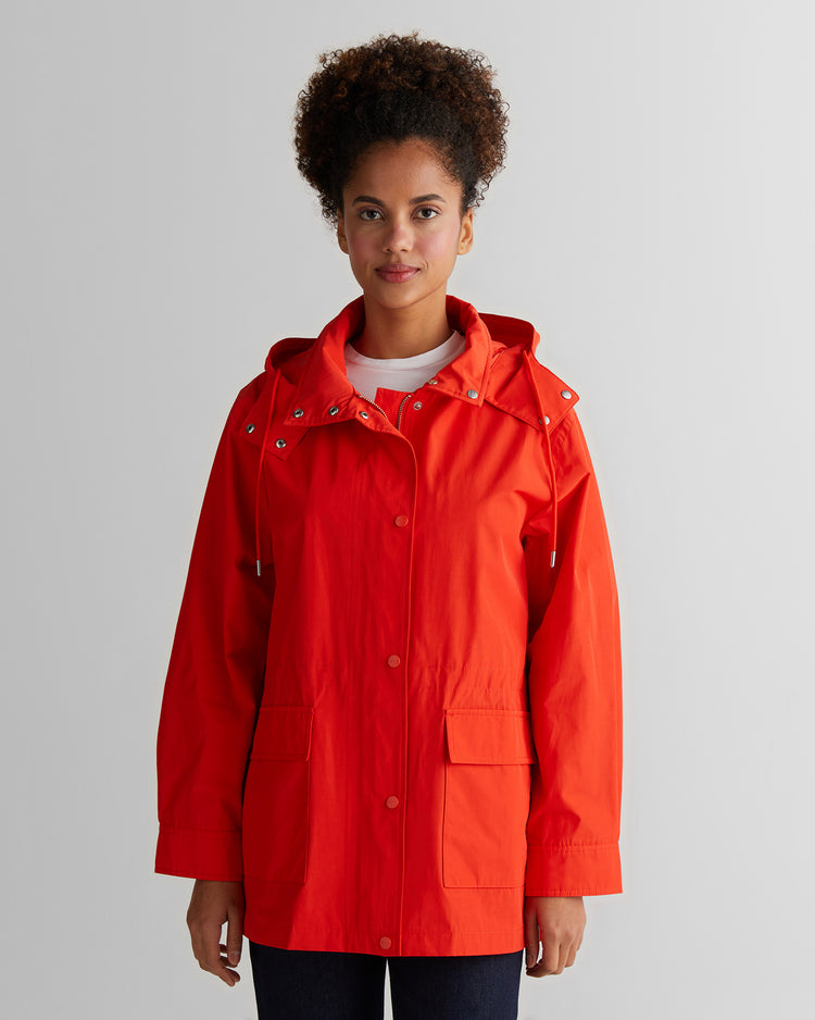 Kurtki damskie z kapturem relaxed fit pomarańczowe