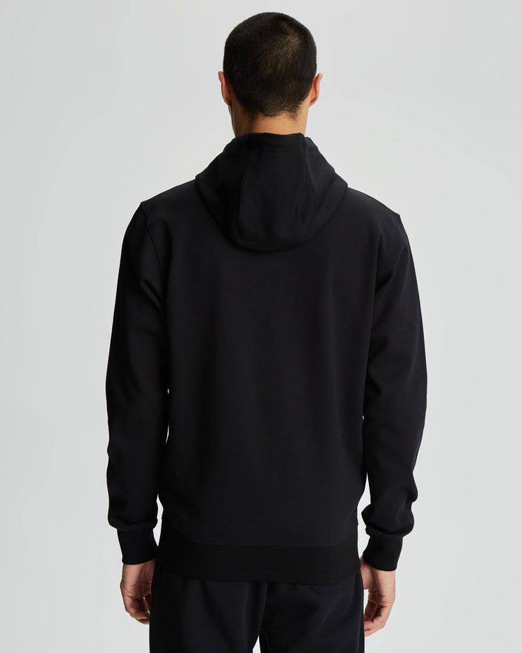 Bluza męska z nadrukiem z kapturem regular fit czarna