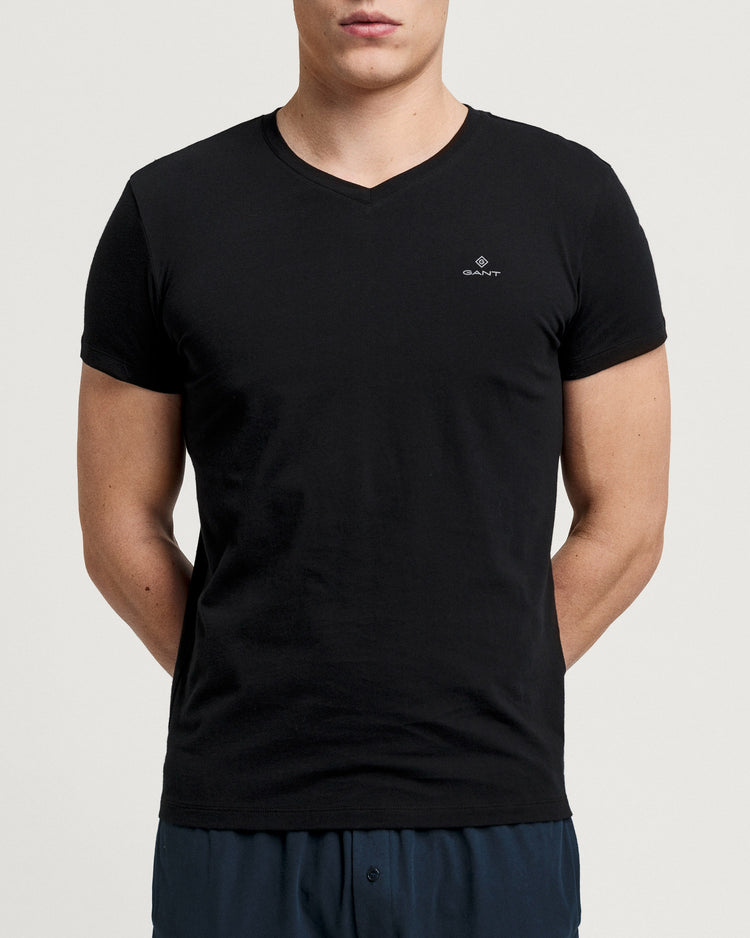 T-shirt z dekoltem w kształcie litery V 2-pak