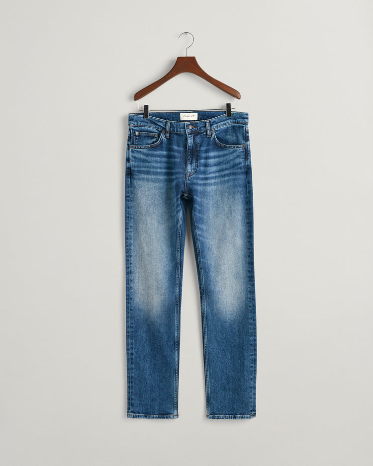 Spodnie jeansowe męskie regular fit niebieskie