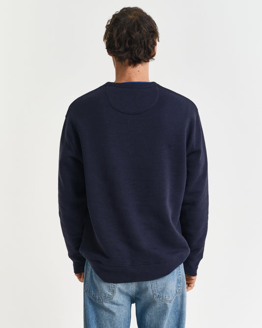 Bawełniana bluza męska z nadrukiem loose fit niebieska