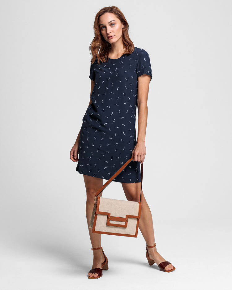 Sukienka damska z krótkim rękawem granatowa