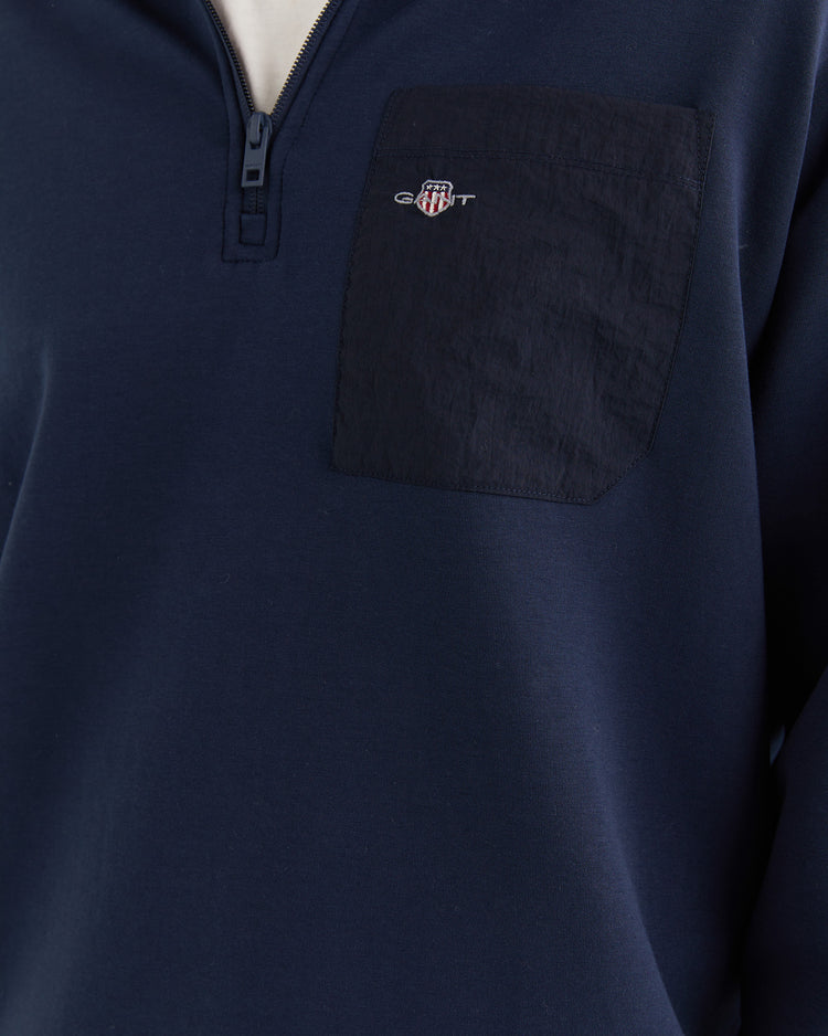 Bluza męska z długim rękawem i zamkiem do połowy relaxed fit