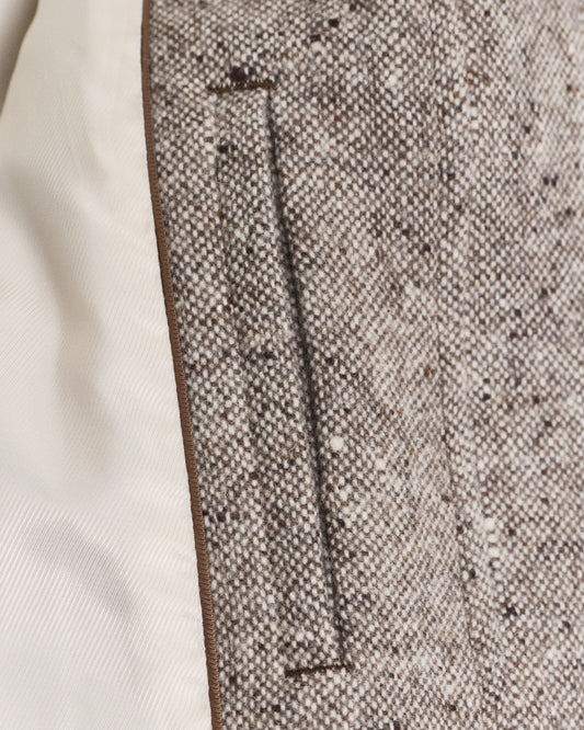 Kurtka damska klasyczny kołnierz długi rękaw regular fit brązowa