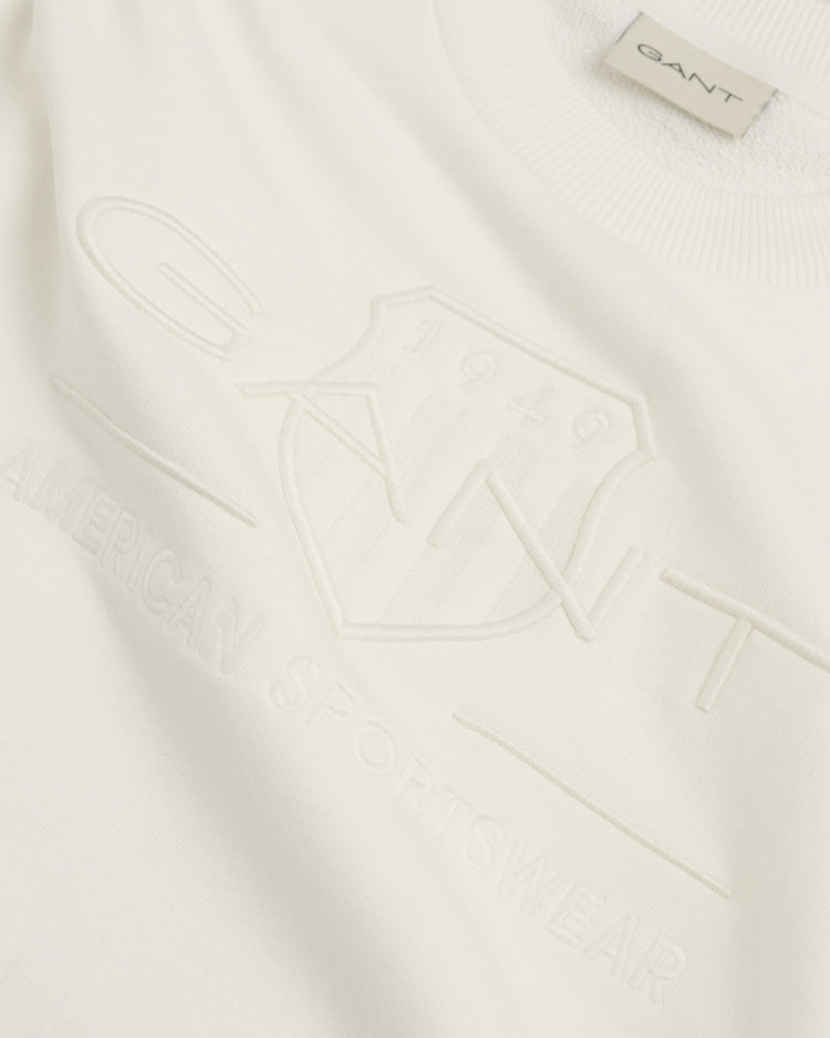 Bawełniana bluza męska z nadrukiem regular fit biała