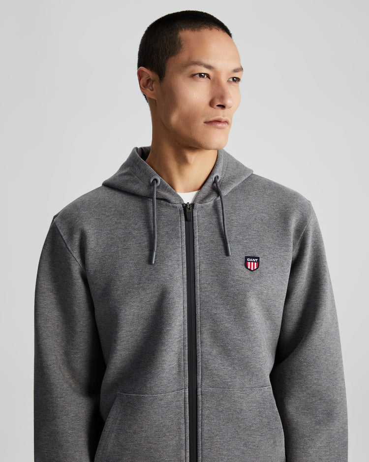 Bluza męska z kapturem regular fit szara