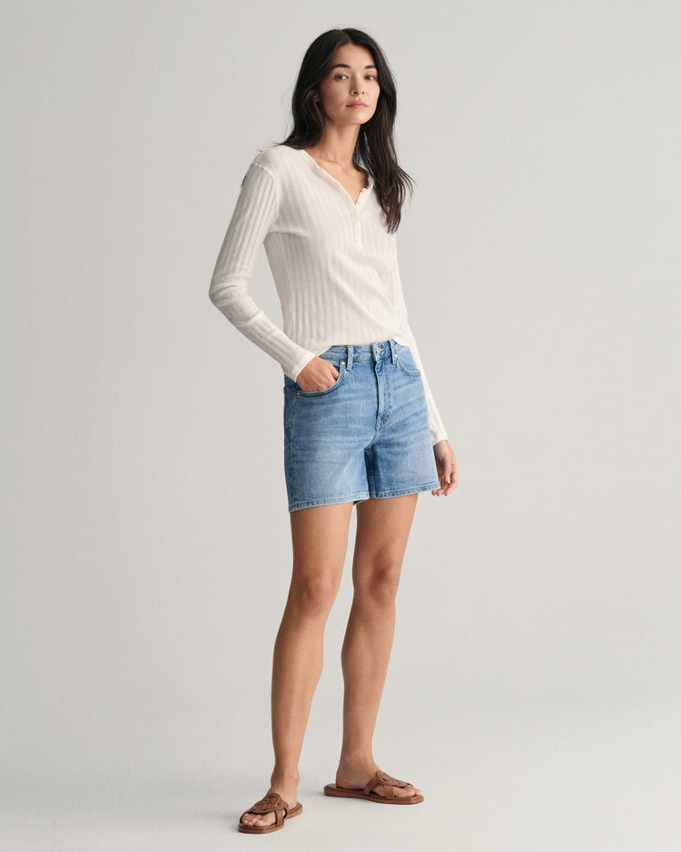 Szorty damskie regular fit niebieskie