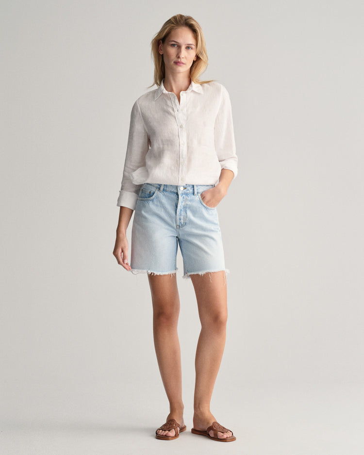 Koszula z lnianej tkaniny chambray regular fit