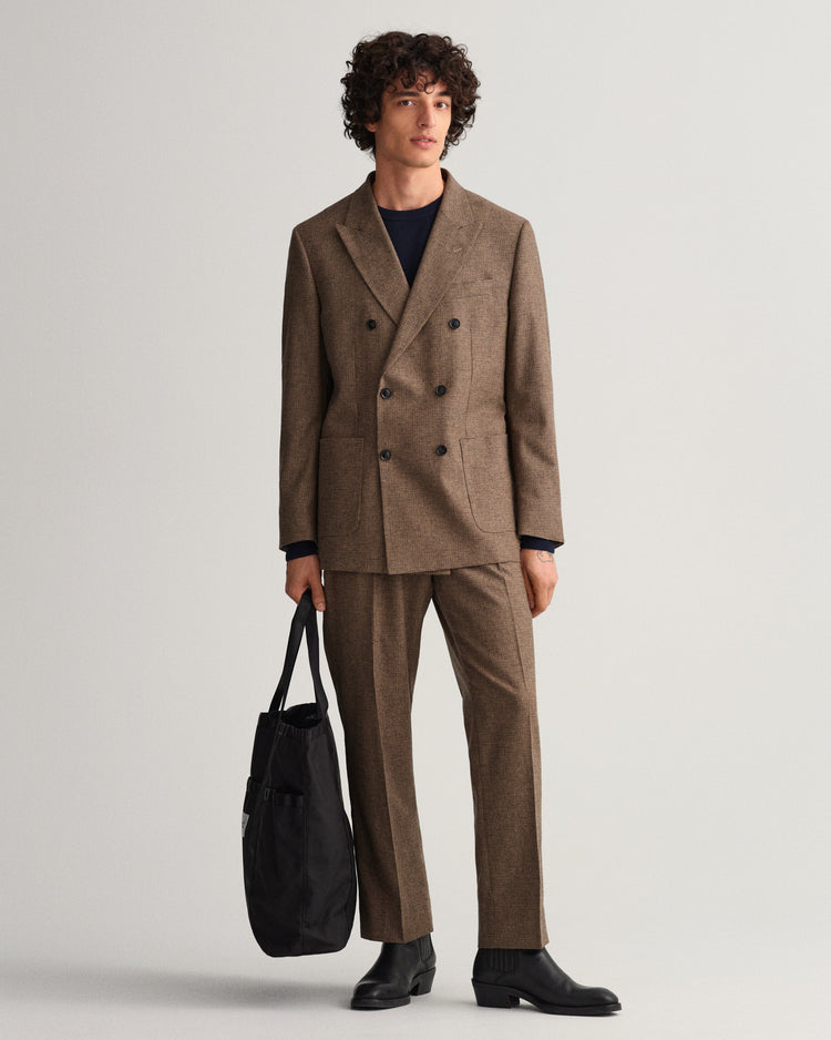 Męski sweter prążkowany z okrągłym dekoltem