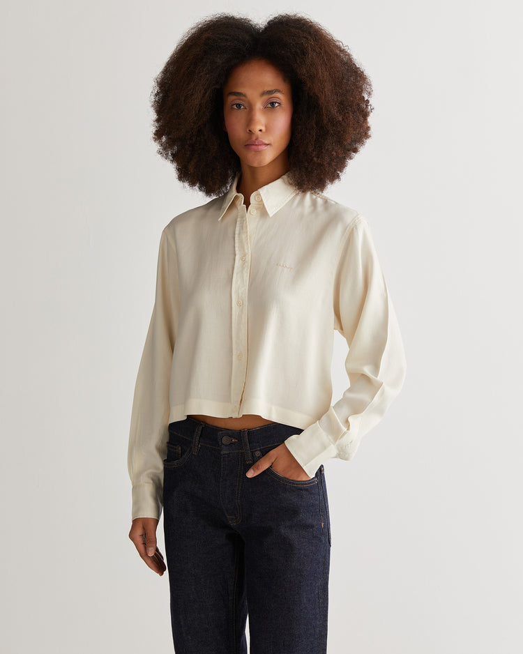 Koszula damska długi rękaw kremowa