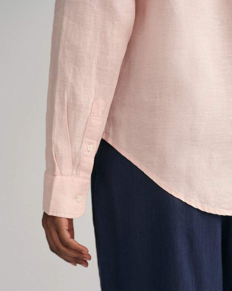 Koszula damska z długim rękawem regular fit pomarańczowa