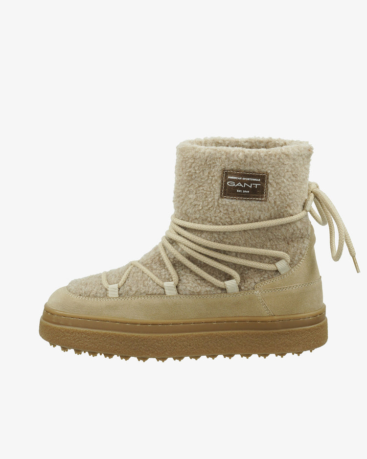 Buty zimowe damskie beżowe