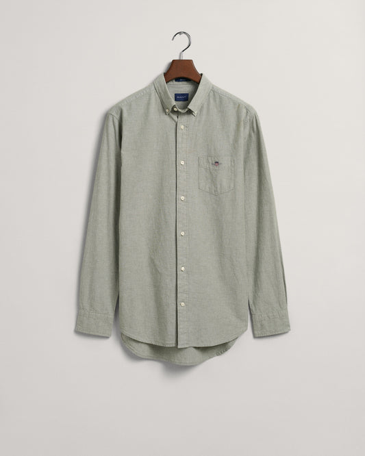 Koszula męska z długim rękawem regular fit zielona