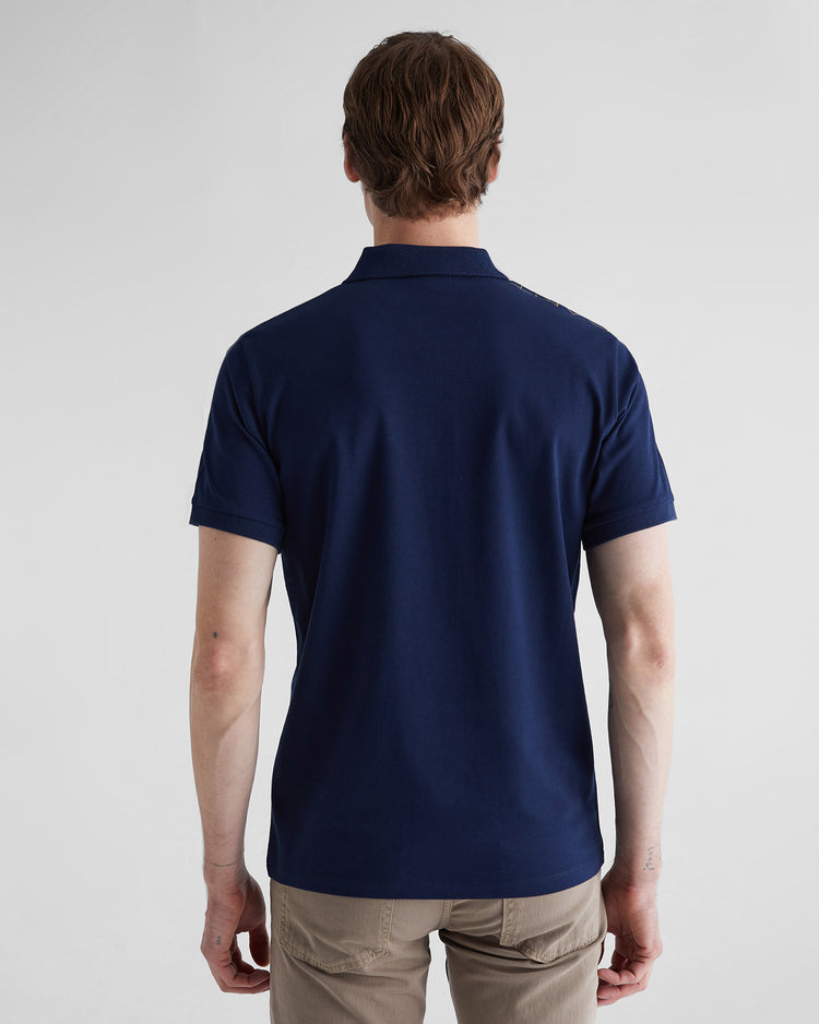 Koszulka polo męska z krótkim rękawem regular fit granatowa