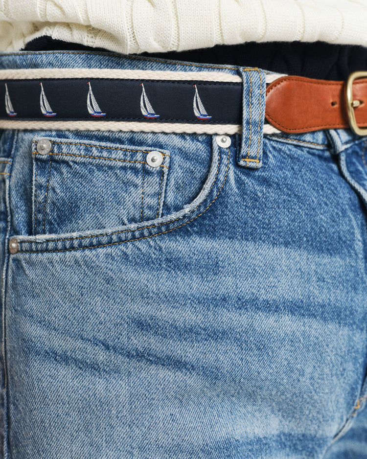 Spodnie męskie straight fit niebieskie