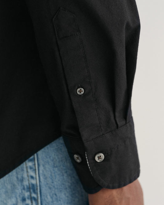 Koszula męska z długim rękawem slim fit czarna