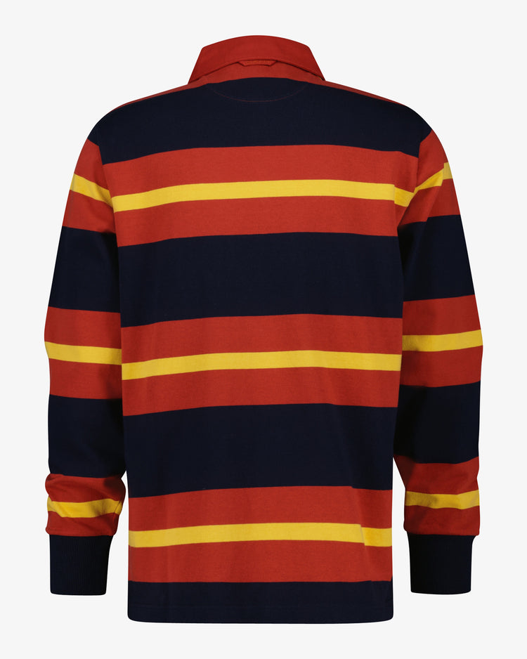 Bawełniane polo męskie z guzikami z długim rękawem regular fit