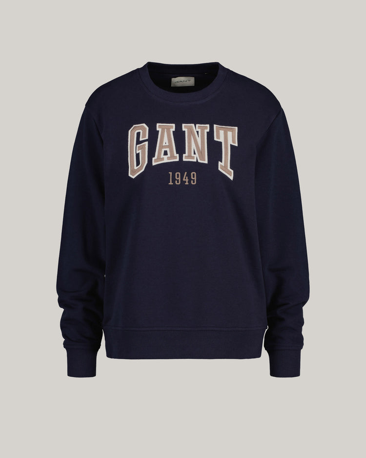 Bluza damska z nadrukiem z okrągłym kołnierzykiem z długim rękawem