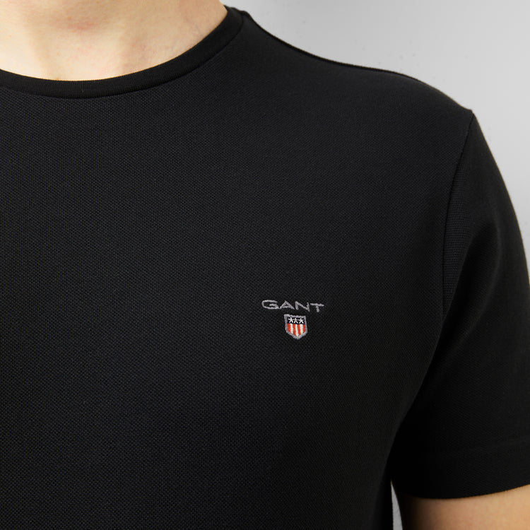 Bawełniany t-shirt męski z nadrukiem regular fit czarny