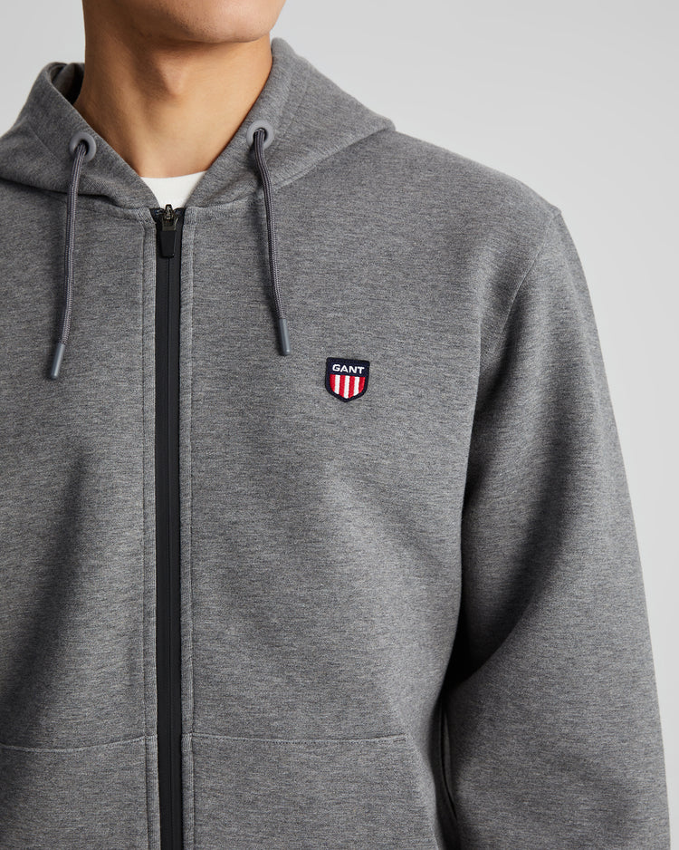 Bluza męska z kapturem regular fit szara