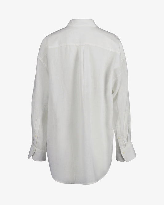 Koszula damska z długim rękawem oversize fit biała