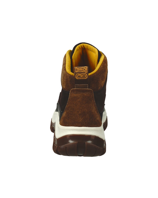 Buty zimowe męskie z nadrukiem brązowe