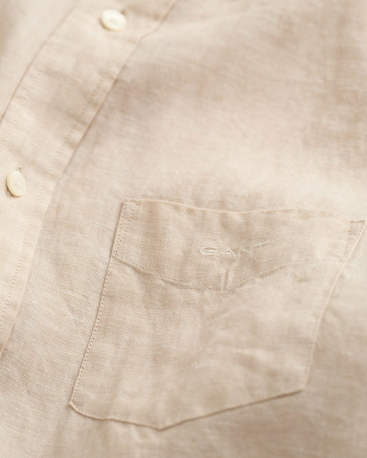 Koszula męska z krótkim rękawem regular fit beżowa