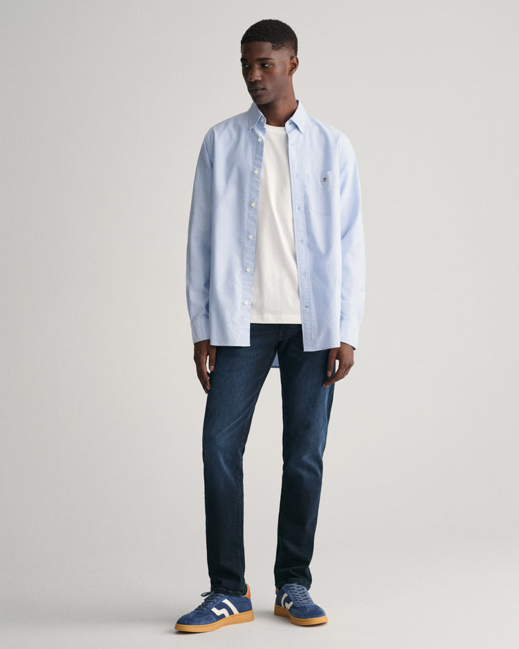 Koszula męska z długim rękawem regular fit niebieska