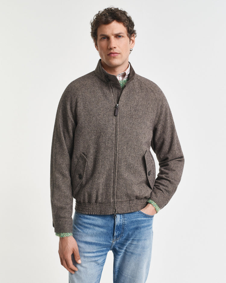 Kurtka męska ze stójką i długim rękawem regular fit khaki