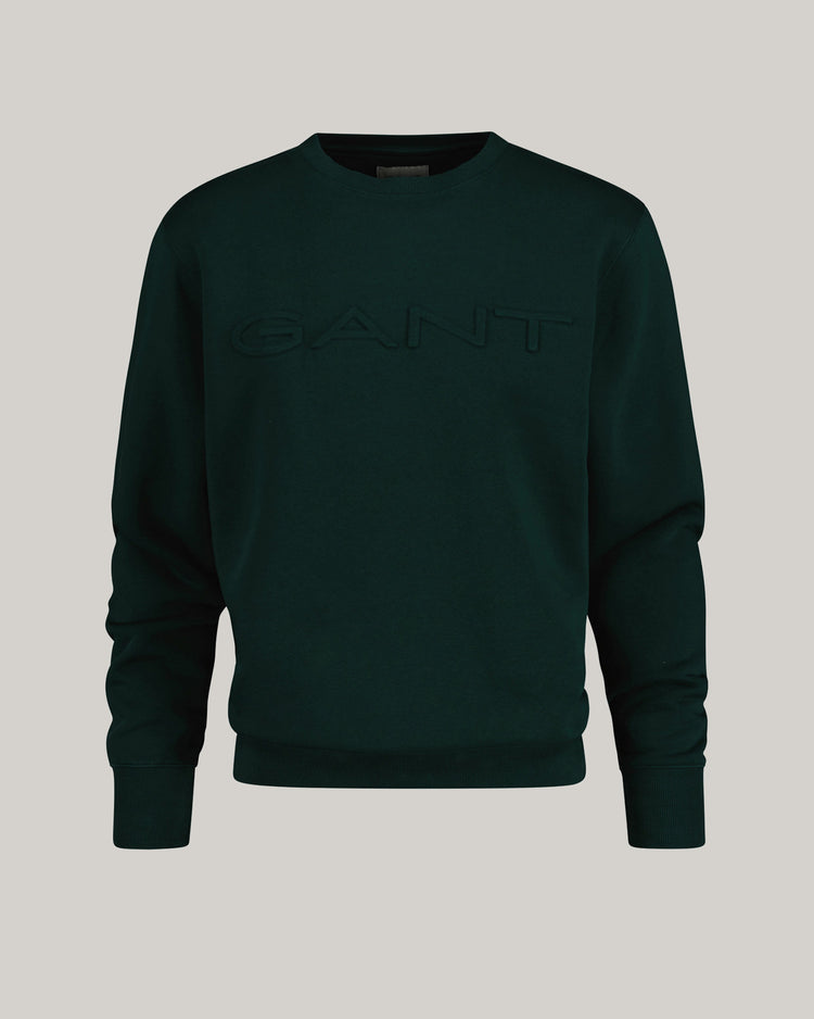 Bluza męska z nadrukiem i okrągłym kołnierzykiem regular fit zielona