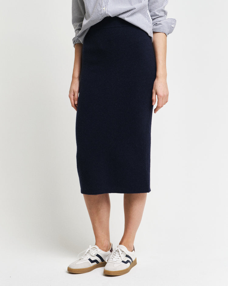 Spódnica damska slim fit granatowa