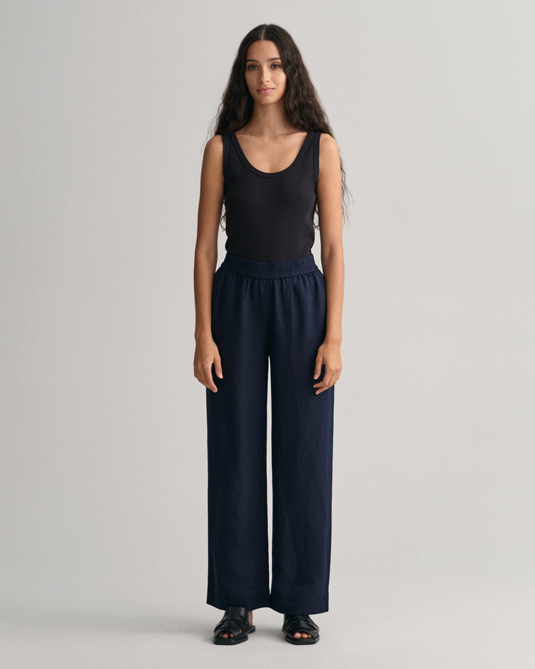 Spodnie damskie relaxed fit granatowe