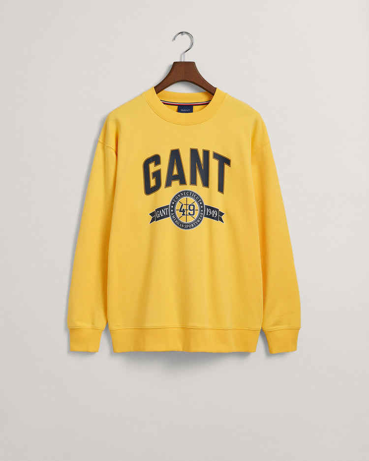 Bluza męska z nadrukiem relaxed fit żółta