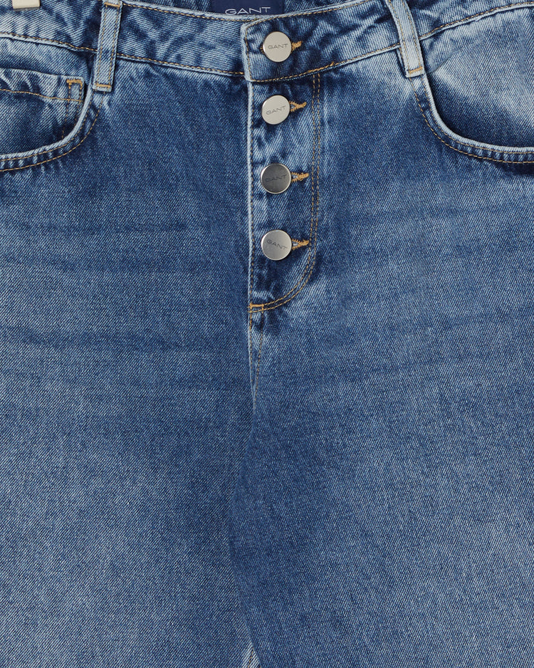 Spodnie damskie straight fit niebieskie