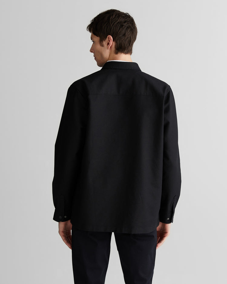 Koszula męska z nadrukiem z długim rękawem oversize fit czarna