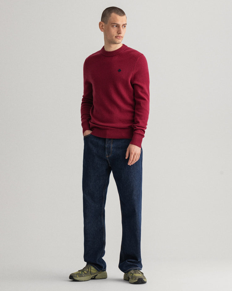 Męski sweter z okrągłym dekoltem z wełny Geelong