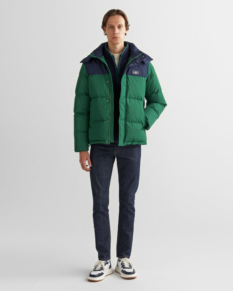 Kurtka męska z kapturem regular fit zielona