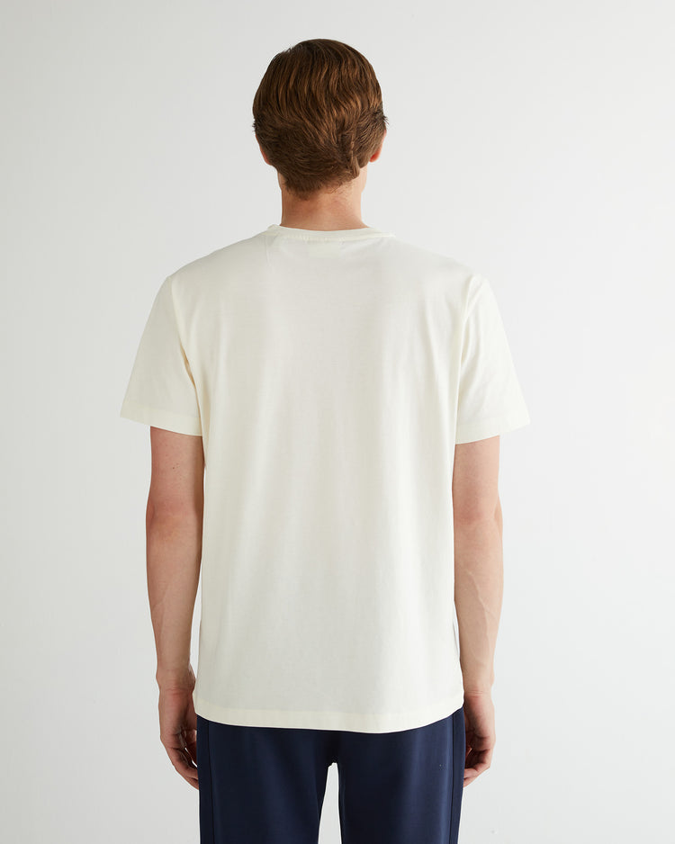 T-shirt męski z nadrukiem regular fit biały