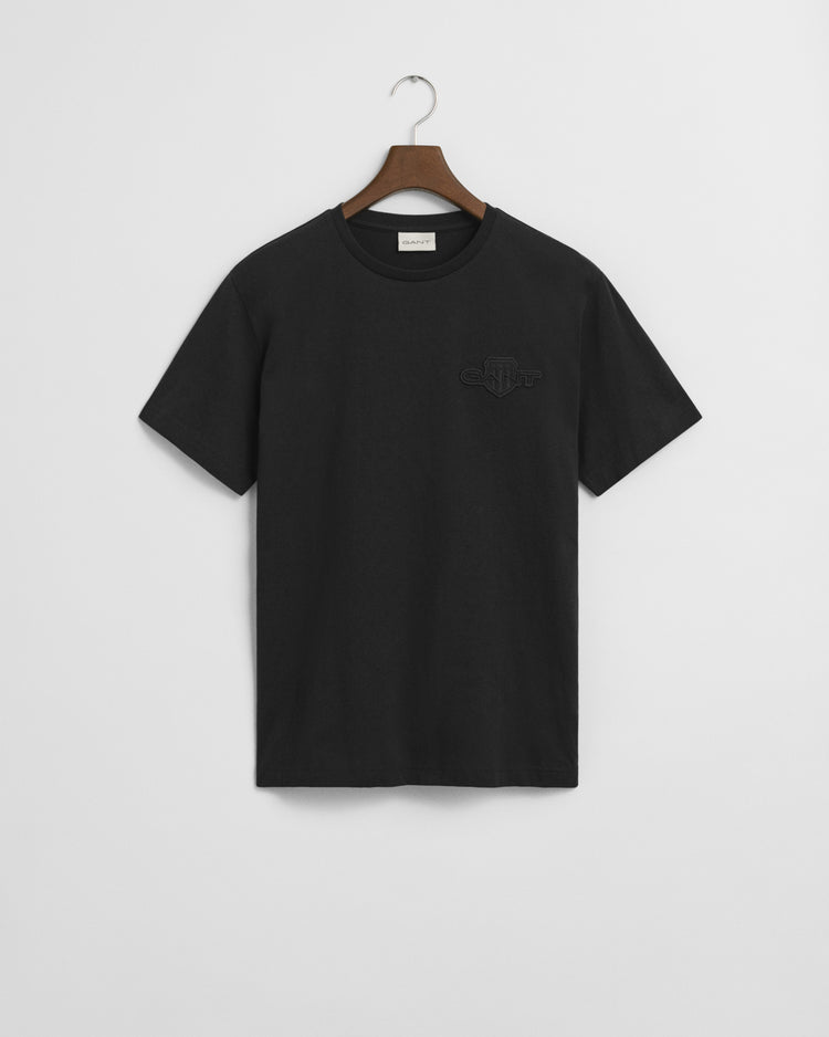 Męski bawełniany t-shirt regular fit z tonalnym logo