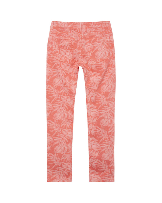 Skrócone jeansy damskie slim w kwieciste wzory