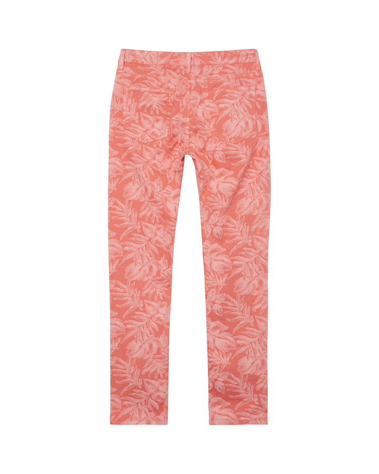 Skrócone jeansy damskie slim w kwieciste wzory